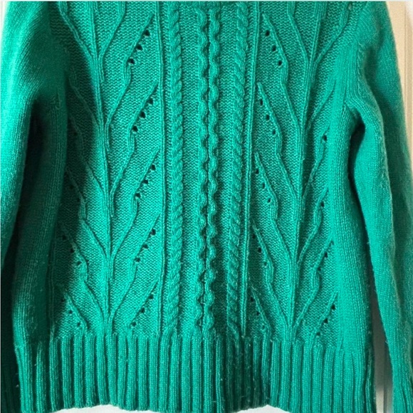 J. Crew Emerald Cable Knit Crew Neck Sweater - Picture 7 of 7